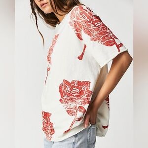 Free People We The Free Painted Floral Tee Like New Size XS